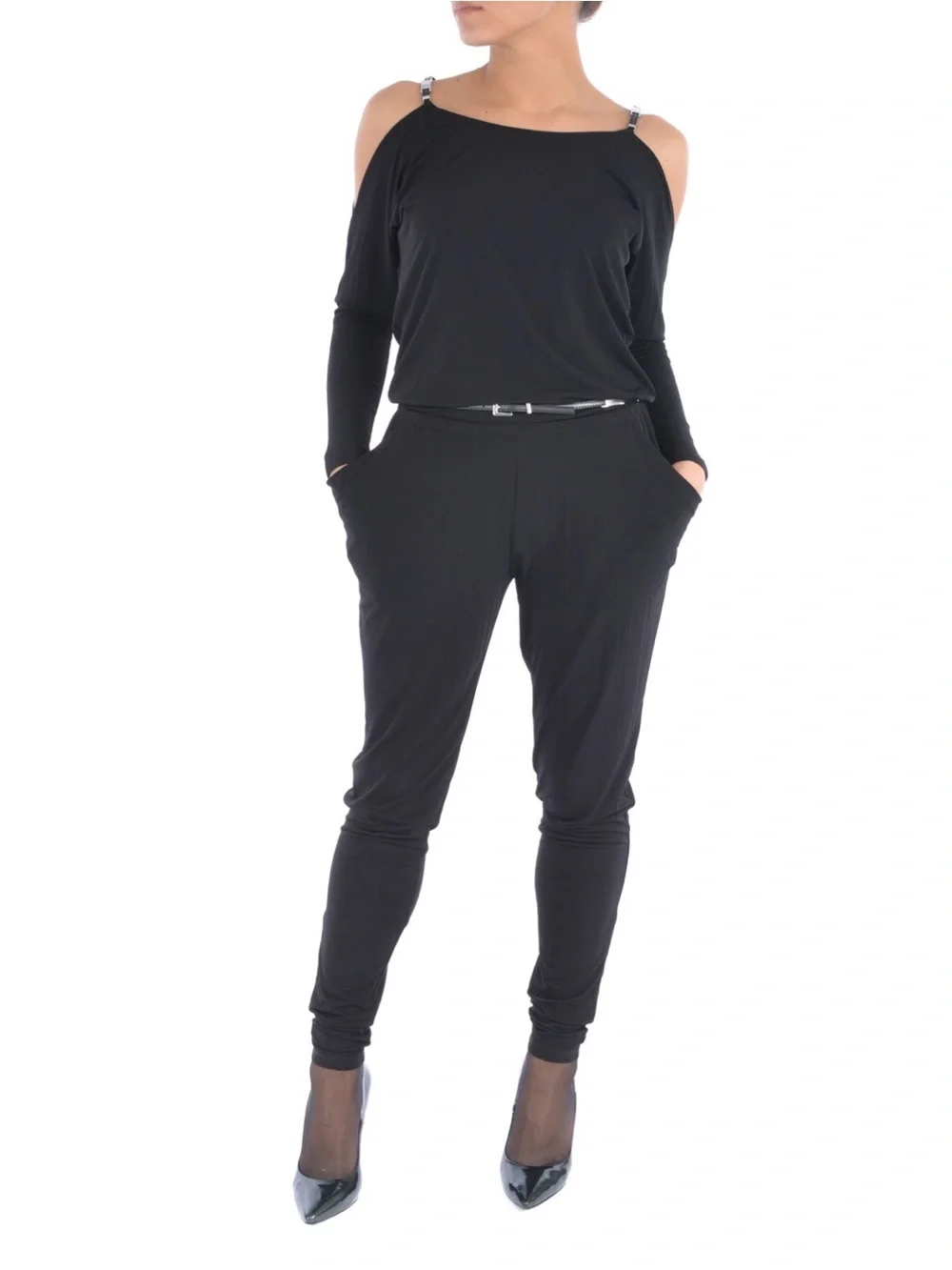 Michael Kors Black Long-Sleeve Jumpsuit